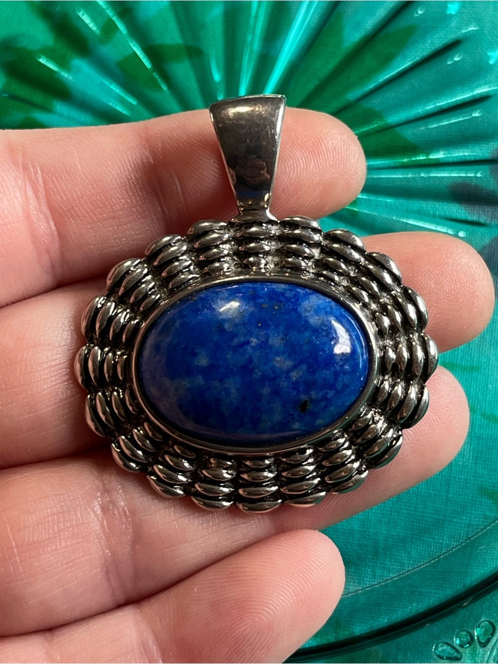 Vintage Joseph Esposito Signed Sterling Silver 925 Lapis Lazuli Pendant